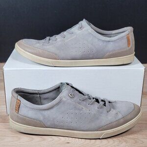 ECCO Collin Shoes Mens Size 12 12.5 Gray Low Top Casual Sneakers Suede Preppy
